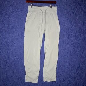 Lululemon Dance Studio Mid-Rise Crop Pant 25 Green Pinstripe Jogger Size 4